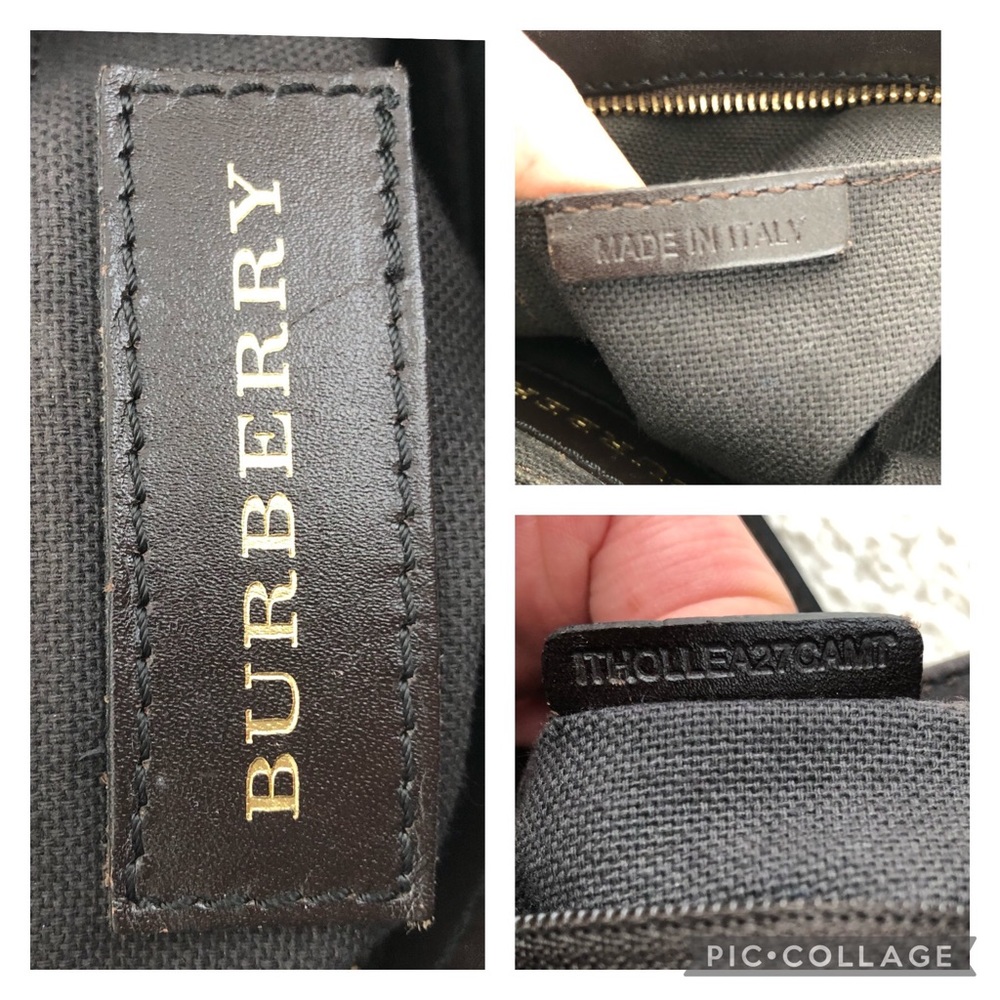 Auth Burberry Check and brown leather crossbody bag - Picture 4 of 17